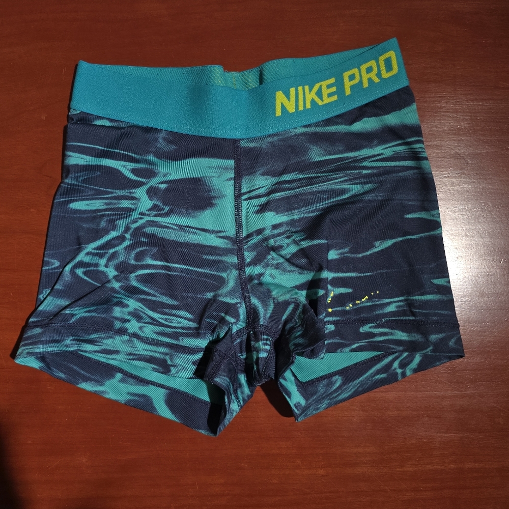 Turquoise Nike Pro Shorts Size XS
